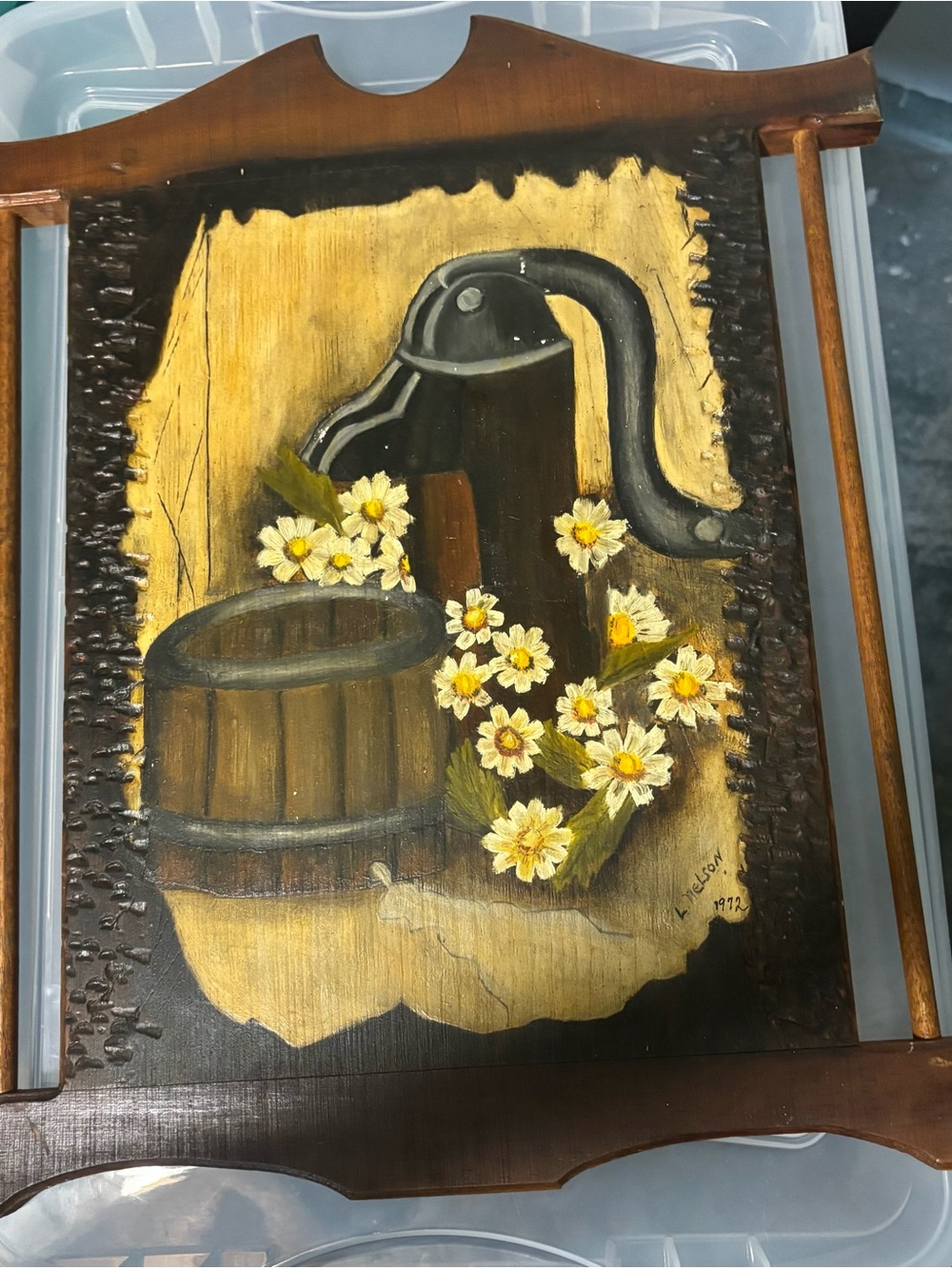 Hand-Painted Rustic Floral Wall Art - Yellow & Brown